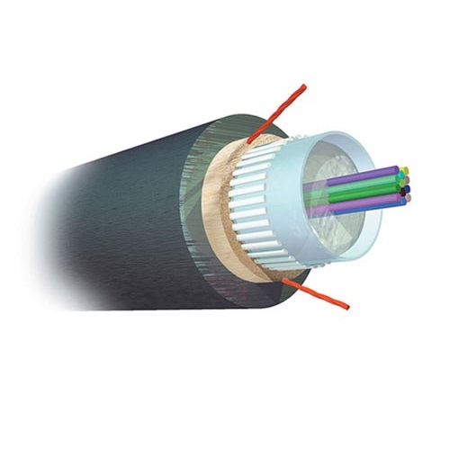 AMP Fiber Optic Cable, Outside Plant, 6-Fiber, OM2, Dielectric Jacket