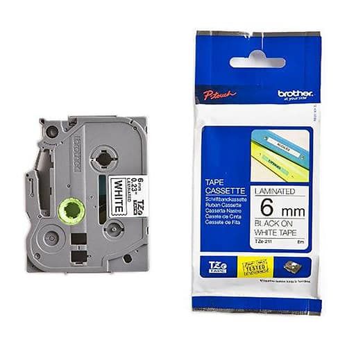 Nhãn Brother Tze-621 Chữ đen nền vàng 9mm