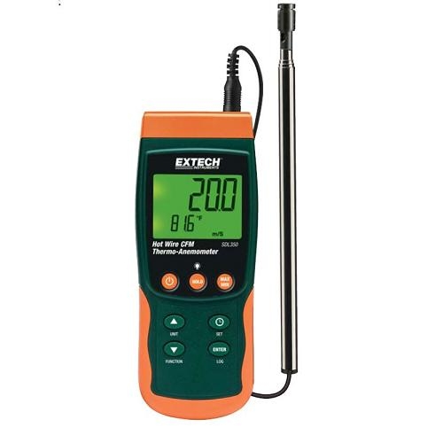 Máy đo tốc độ gió, lưu lượng gió EXTECH SDL350 (0-25m/s, đo nhiệt độ, bộ ghi dữ liệu)
