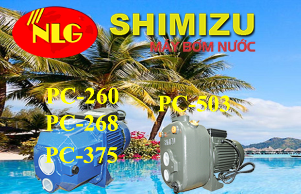 Máy bơm nước Shimizu Series PC chạy êm, nước mạnh, hút sâu 2 họng