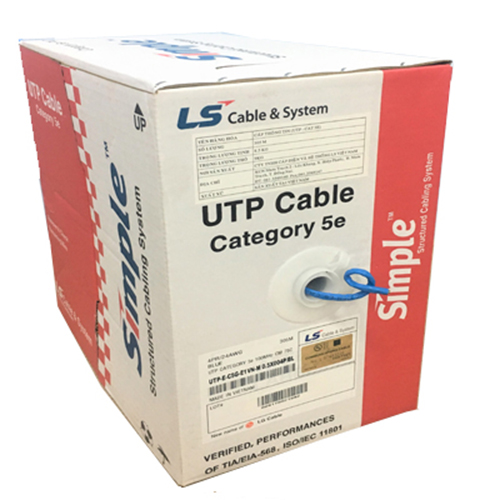 Cáp mạng LS Cat 5E UTP 24AWG PVC CM