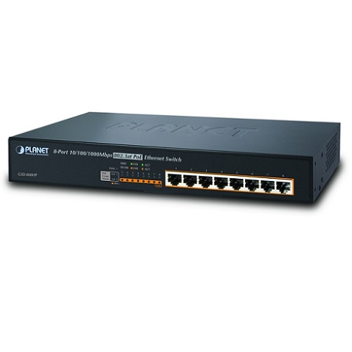 Thiết Bị Mạng Switch Planet 8 Ports 10/100/1000T 802.3at PoE + 1-Port Gigabit Desktop Switch Planet GSD-908HP