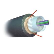 AMP Fiber Optic Cable, Outside Plant, 12-Fiber, OM3, Armored Jacket