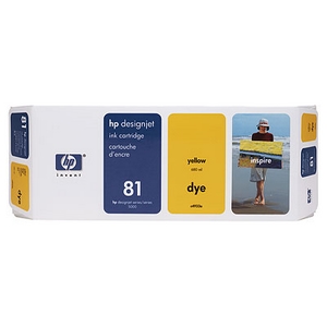 muc in hp 81 680 ml yellow dye ink cartridge c4933a