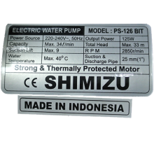 Máy bơm nước Shimizu PS-126 BIT không tự động, đẩy cao, giếng cạn