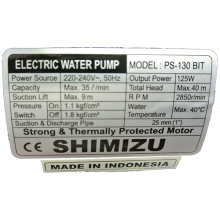 Máy bơm nước Shimizu PS-130 BIT không tự động